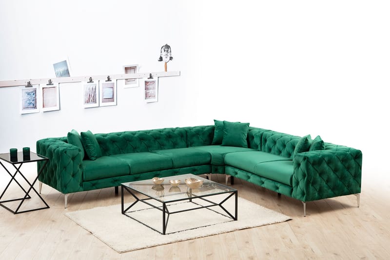 Leithfield Hörnsoffa 6-sits Grön - Möbler - Vardagsrum - Soffor - Hörnsoffor