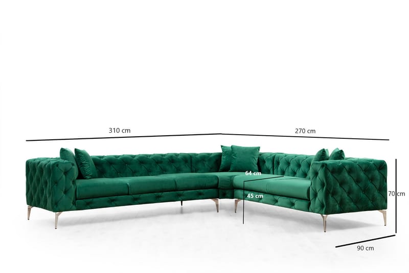 Leithfield Hörnsoffa 6-sits Grön - Möbler - Vardagsrum - Soffor - Hörnsoffor