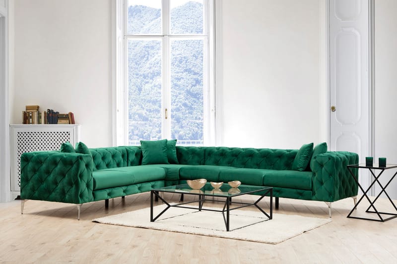Leithfield Hörnsoffa 6-sits Grön - Möbler - Vardagsrum - Soffor - Hörnsoffor
