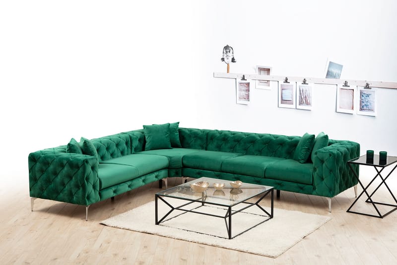 Leithfield Hörnsoffa 6-sits Grön - Möbler - Vardagsrum - Soffor - Hörnsoffor
