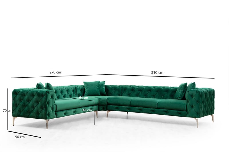 Leithfield Hörnsoffa 6-sits Grön - Möbler - Vardagsrum - Soffor - Hörnsoffor