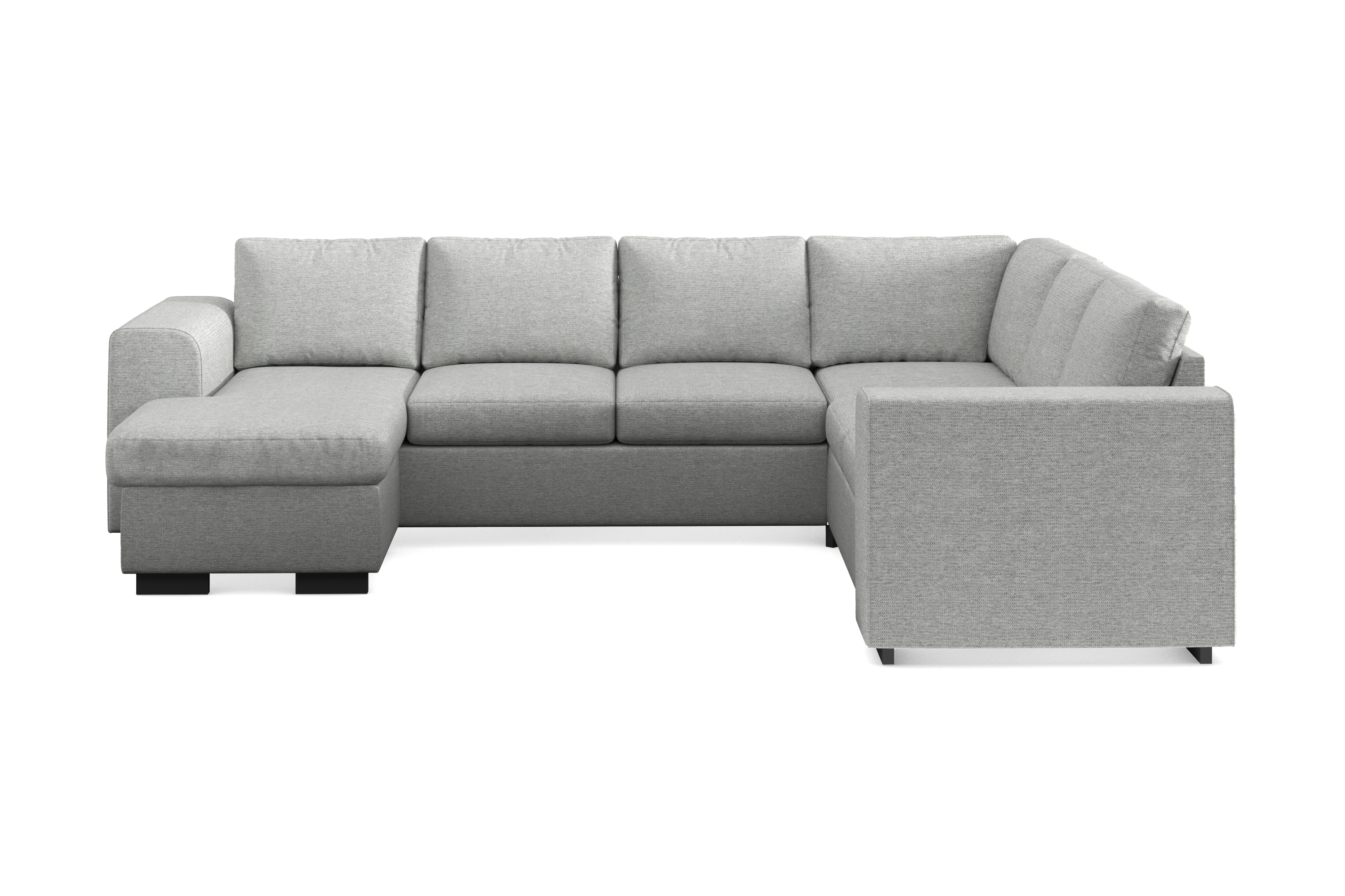 link 5-sits vändbar u-formad hörnsoffa med divan i tyg - ljusgrå