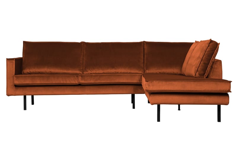 Lissbon 3-sits Höger L-formad Hörnsoffa med Divan i Sammet - Rost - Möbler - Vardagsrum - Soffor - Divansoffa & schäslong