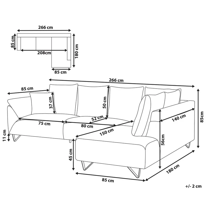 Hörnsoffa Lunner - Beige, svart - Möbler - Vardagsrum - Soffor - Hörnsoffor