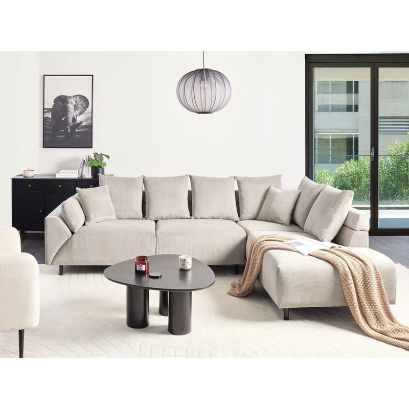 Hörnsoffa Lunner - Beige, svart - Möbler - Vardagsrum - Soffor - Hörnsoffor