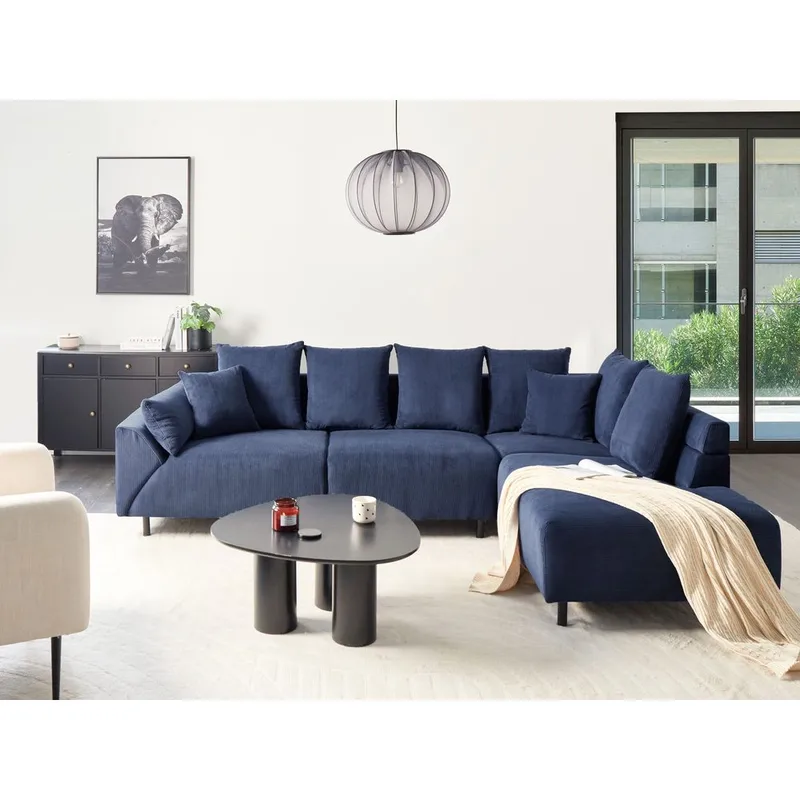Hörnsoffa Lunner - Blå, Svart - Möbler - Vardagsrum - Soffor - Hörnsoffor