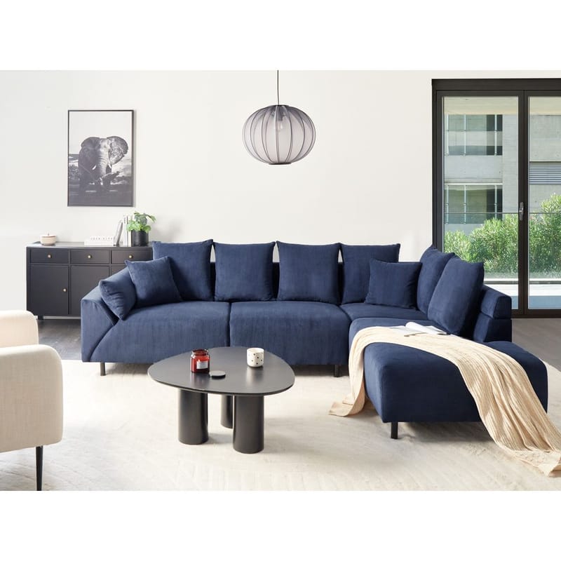 Hörnsoffa Lunner - Blå, Svart - Möbler - Vardagsrum - Soffor - Hörnsoffor