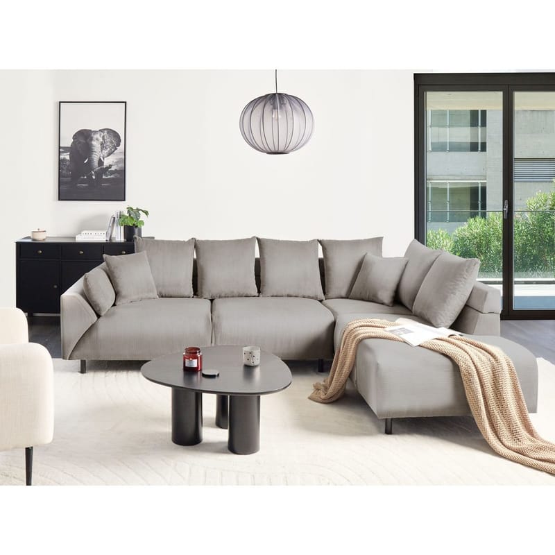 Hörnsoffa Lunner - Grå, svart - Möbler - Vardagsrum - Soffor - Hörnsoffor