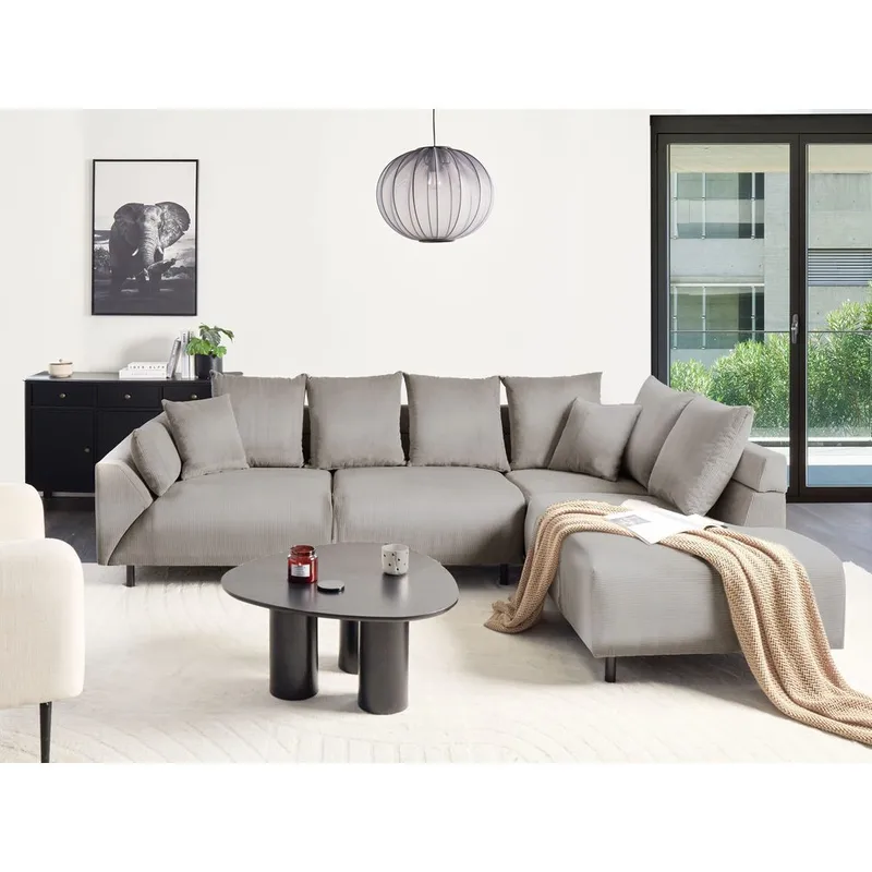 Hörnsoffa Lunner - Grå, svart - Möbler - Vardagsrum - Soffor - Hörnsoffor