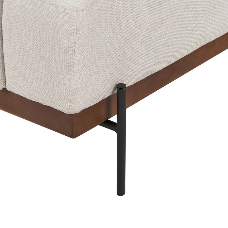 Hörnsoffa Mariferd - Beige, svart, mörkt trä/Högervänd - Möbler - Vardagsrum - Soffor - Hörnsoffor