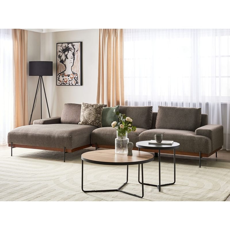 Hörnsoffa Mariferd - Brunt, svart, mörkt trä/Högervänd - Möbler - Vardagsrum - Soffor - Hörnsoffor