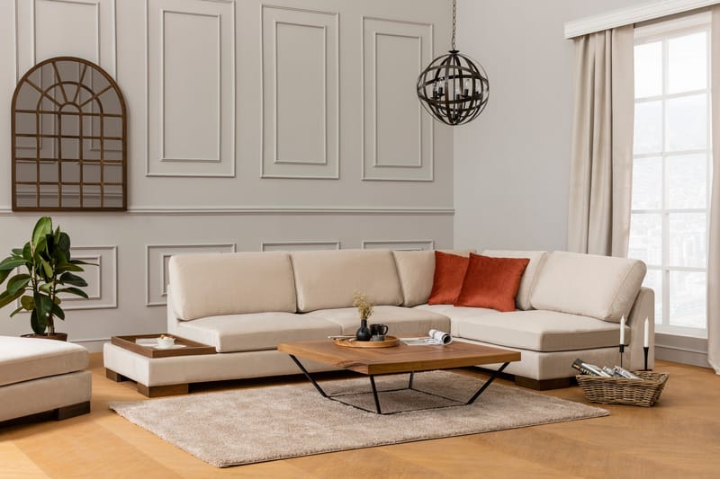 MARYLOUISE Soffa med Schäslong Höger Beige/Natur - Möbler - Vardagsrum - Soffor - Hörnsoffor