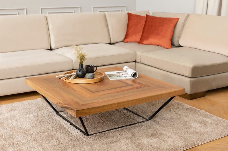 MARYLOUISE Soffa med Schäslong m Pall Höger Beige/Natur - Möbler - Vardagsrum - Soffor - Hörnsoffor