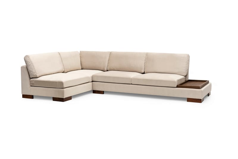 MARYLOUISE Soffa med Schäslong m Pall Vänster Beige/Natur - Möbler - Vardagsrum - Soffor - Hörnsoffor