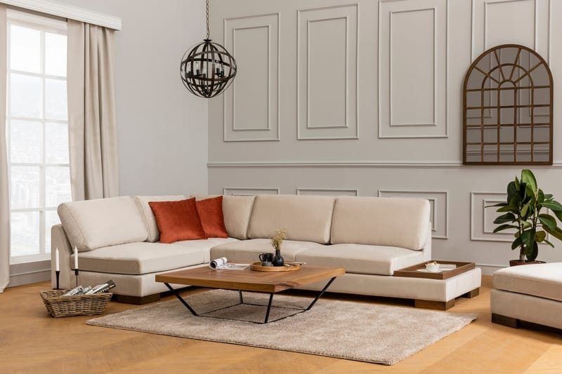 MARYLOUISE Soffa med Schäslong Vänster Beige/Natur - Möbler - Vardagsrum - Soffor - Hörnsoffor