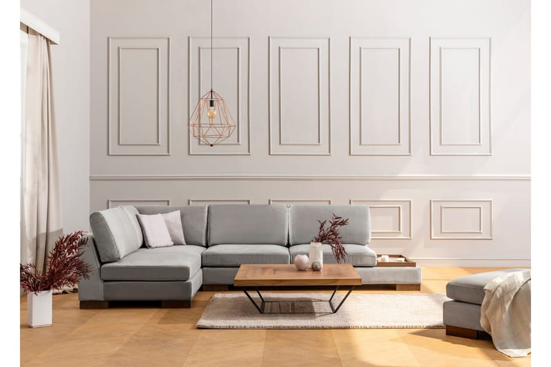 MARYLOUISE Soffa med Schäslong Vänster Ljusgrå/Natur - Möbler - Vardagsrum - Soffor - Hörnsoffor