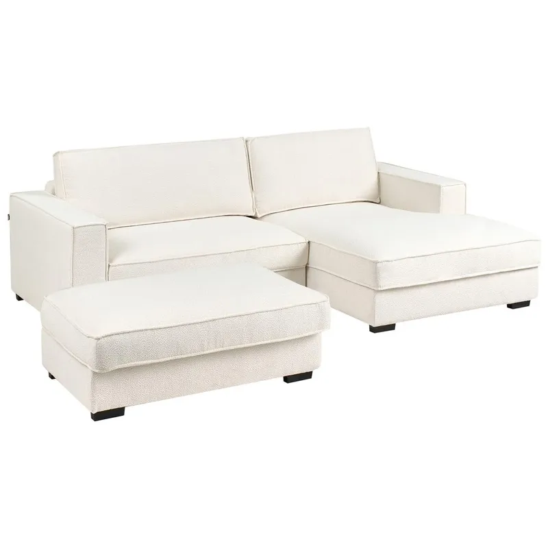 Hörnsoffa med fotpall Renders - Beige - Möbler - Vardagsrum - Soffor - Hörnsoffor