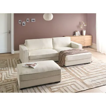 Hörnsoffa med fotpall Renders - Beige - Möbler - Vardagsrum - Soffor - Divansoffa & schäslong