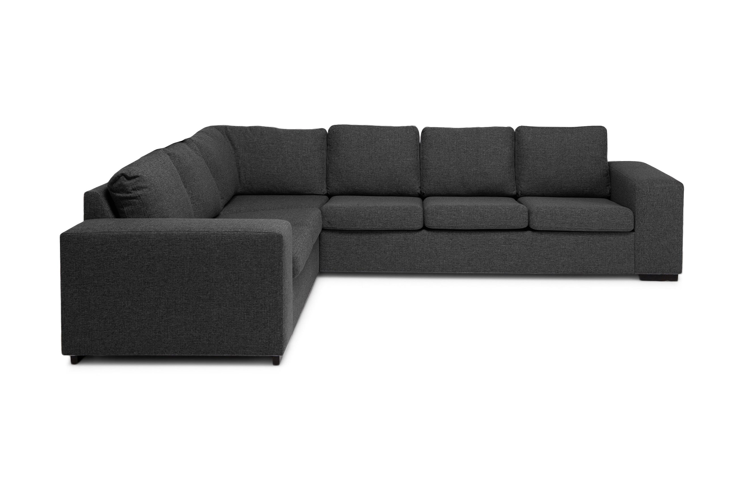 memphis 5-sits vändbar l-formad hörnsoffa i tyg - mörkgrå