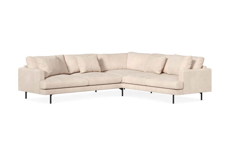 Menard 6-sits Högervänd L-formad Hörnsoffa i Manchester - Beige - Möbler - Vardagsrum - Soffor - Hörnsoffor
