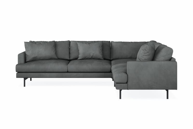 Menard 6-sits Högervänd L-formad Hörnsoffa i Manchester - Grå - Möbler - Vardagsrum - Soffor - Hörnsoffor