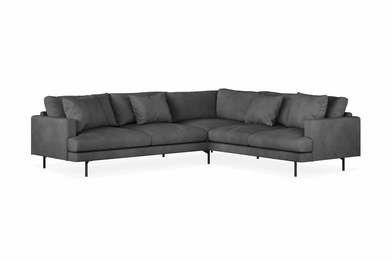 Menard 6-sits Högervänd L-formad Hörnsoffa i Manchester - Grå - Möbler - Vardagsrum - Soffor - Hörnsoffor