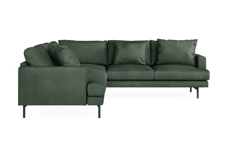 Menard 6-sits Högervänd L-formad Hörnsoffa i Manchester - Grön - Möbler - Vardagsrum - Soffor - Hörnsoffor