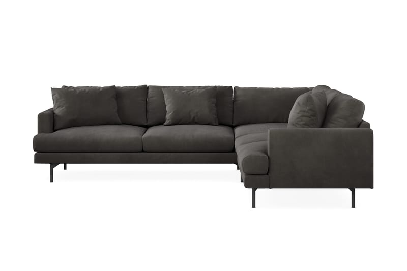 Menard 6-sits Högervänd L-formad Hörnsoffa i Manchester - Mörkgrå - Möbler - Vardagsrum - Soffor - Hörnsoffor