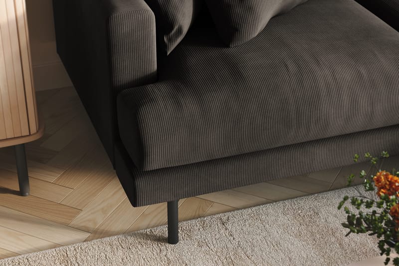 Menard 6-sits Högervänd L-formad Hörnsoffa i Manchester - Mörkgrå - Möbler - Vardagsrum - Soffor - Hörnsoffor