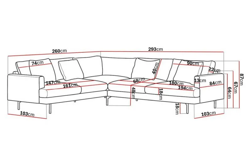 Menard 6-sits Vänstervänd L-formad Hörnsoffa i Manchester - Grön - Möbler - Vardagsrum - Soffor - Hörnsoffor