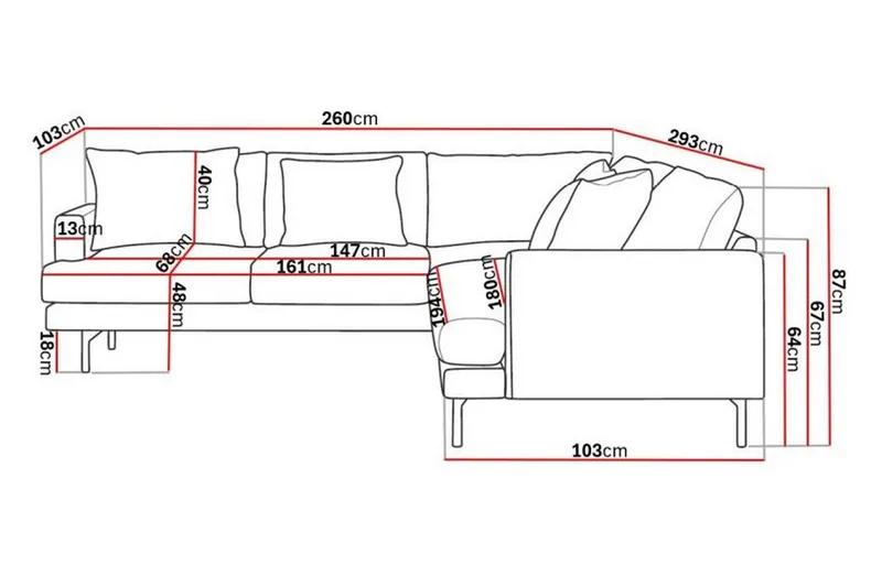 Menard 6-sits Vänstervänd L-formad Hörnsoffa i Manchester - Grön - Möbler - Vardagsrum - Soffor - Hörnsoffor