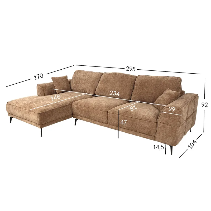 Hörnsoffa Monar Vänster - beige - Möbler - Vardagsrum - Soffor - Hörnsoffor