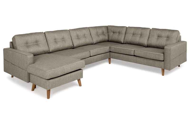 Monroe 5-sits Vändbar U-formad Hörnsoffa med divan i Tyg - Beige / Grå - Möbler - Vardagsrum - Soffor - Hörnsoffor