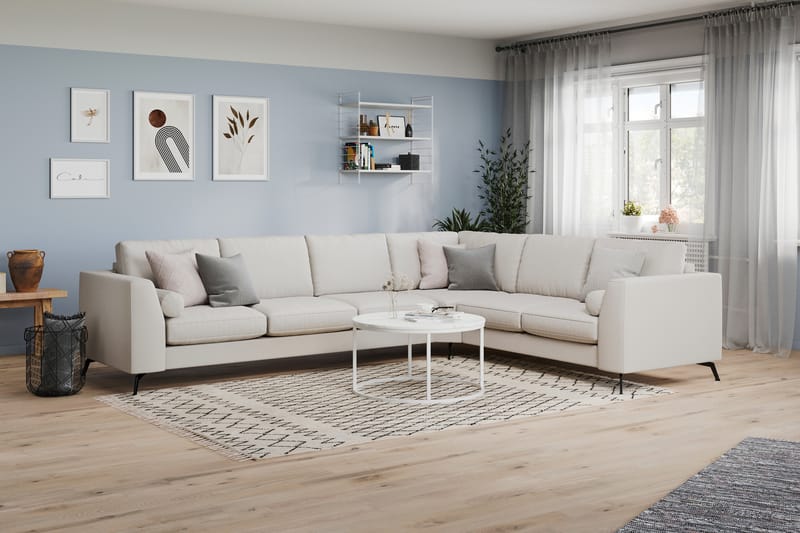 NASHVILLE LYX Hörnsoffa Vändbar Linnebeige - Möbler - Vardagsrum - Soffor - Hörnsoffor