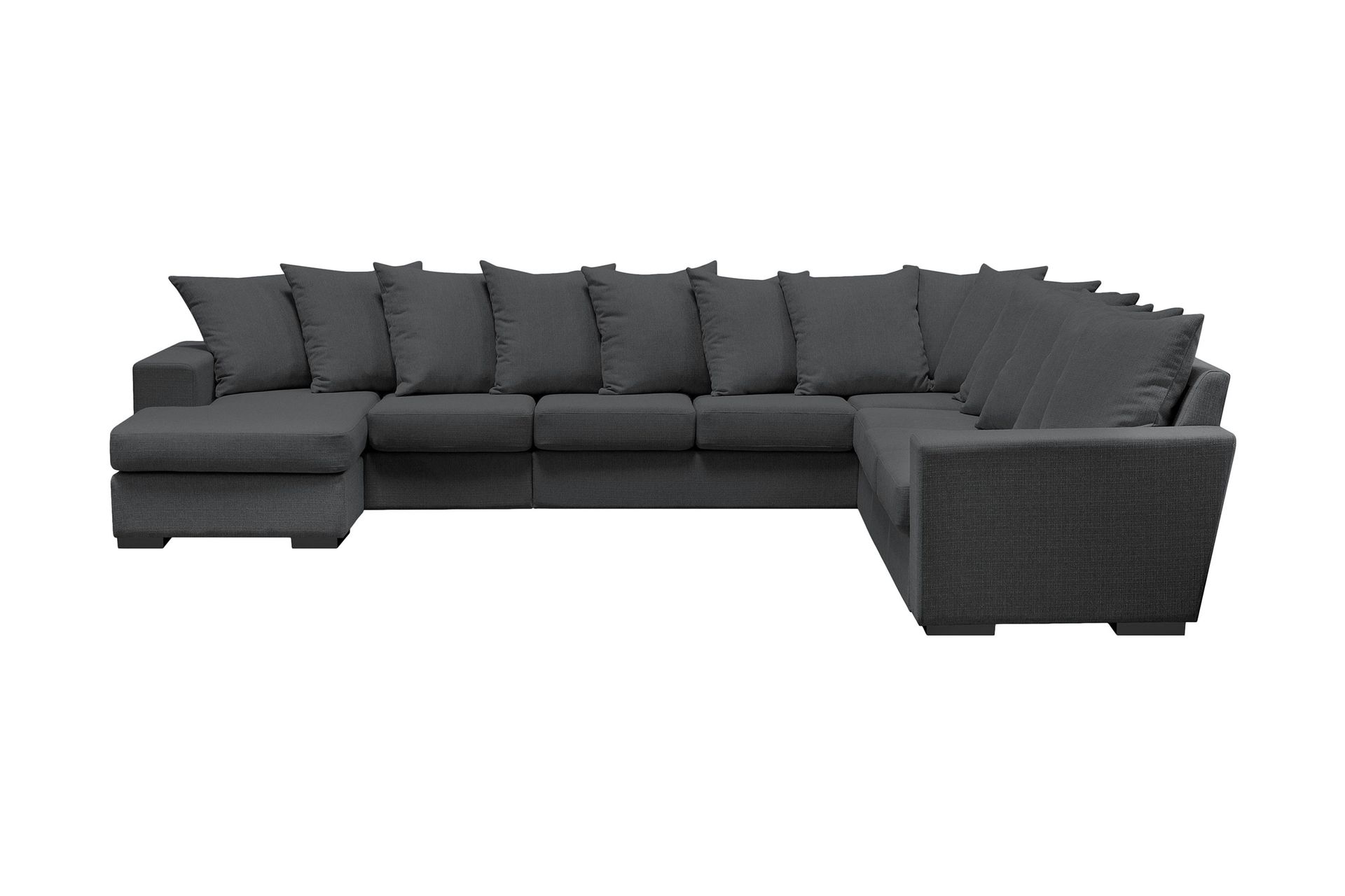 nebraska hörnsoffa med divan vändbar kuvertkuddar - mörkgrå