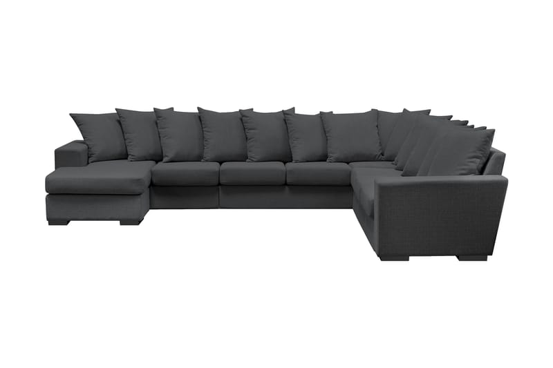 Nebraska Hörnsoffa med Divan Vändbar Kuvertkuddar, Mörkgrå