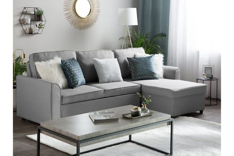 Nesna Hörnsoffa 228 cm - Grå - Möbler - Vardagsrum - Bäddsoffor - Hörnbäddsoffa
