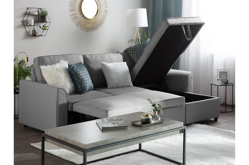 Nesna Hörnsoffa 228 cm - Grå - Möbler - Vardagsrum - Bäddsoffor - Hörnbäddsoffa