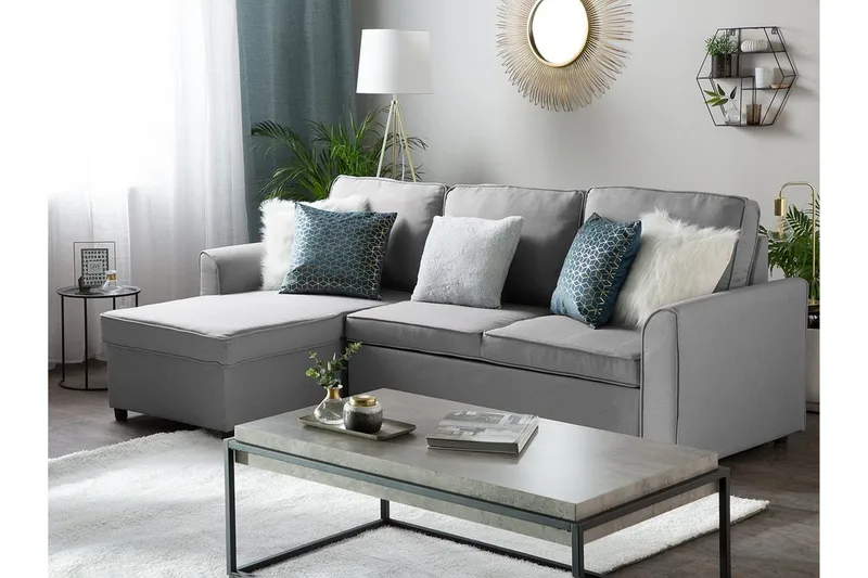 Nesna Hörnsoffa 228 cm - Grå - Möbler - Vardagsrum - Bäddsoffor - Hörnbäddsoffa