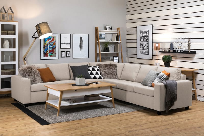 NEW YORK Hörnsoffa XL Vändbar Beige - Möbler - Vardagsrum - Soffor - Hörnsoffor