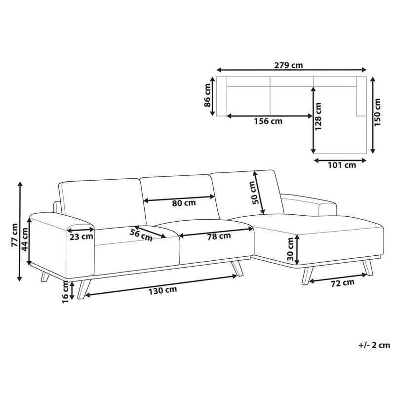 Hörnsoffa Nora - Beige, ljust trä/Vänstervänd - Möbler - Vardagsrum - Soffor - Hörnsoffor