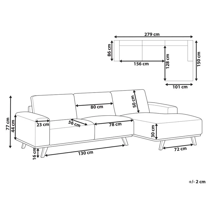 Hörnsoffa Nora - Beige, ljust trä/Vänstervänd - Möbler - Vardagsrum - Soffor - Hörnsoffor