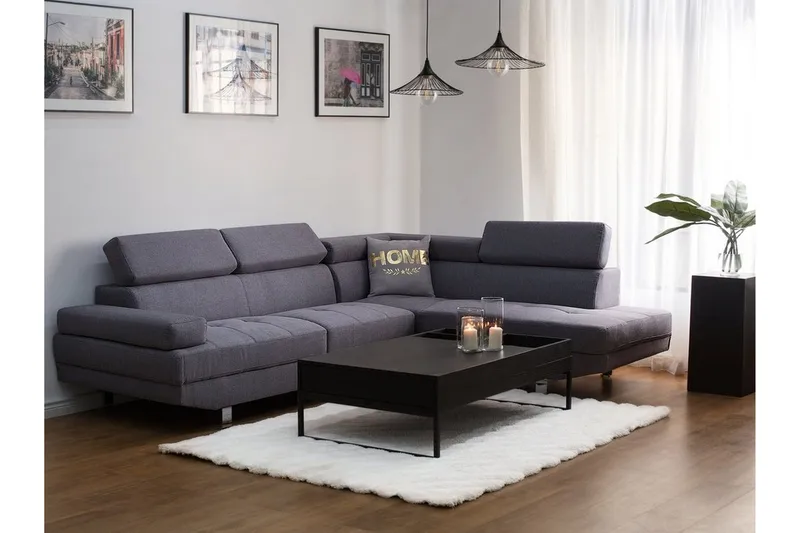 Norrea Hörnsoffa 261 cm - Grå - Möbler - Vardagsrum - Soffor - Divansoffa & schäslong