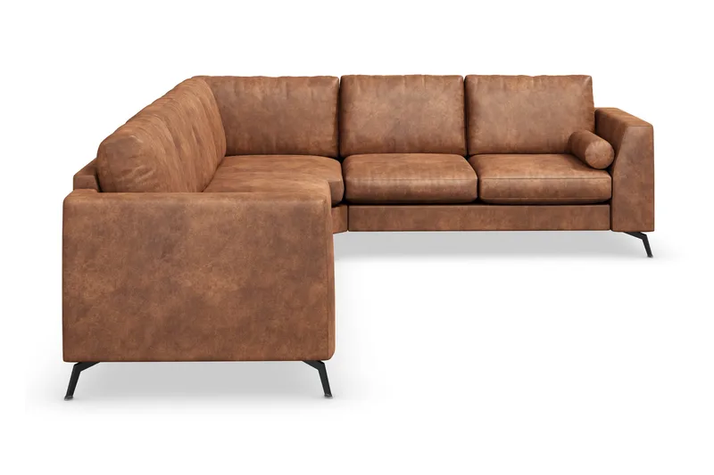 Ocean Lyx 5-sits Vändbar L-formad Hörnsoffa i Konstläder - Brun - Möbler - Vardagsrum - Soffor - Hörnsoffor