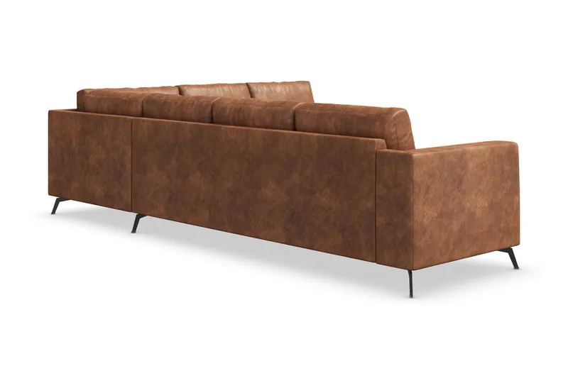 Ocean Lyx 5-sits Vändbar L-formad Hörnsoffa i Konstläder - Brun - Möbler - Vardagsrum - Soffor - Hörnsoffor