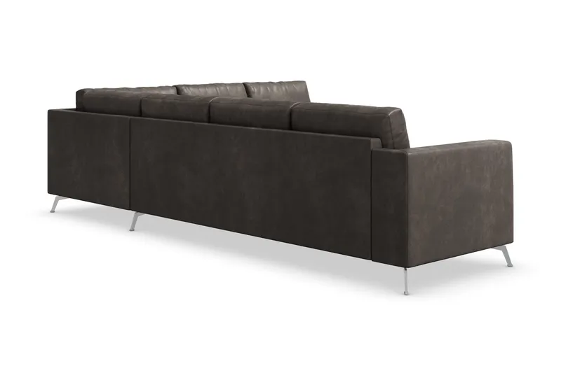 Ocean Lyx 5-sits Vändbar L-formad Hörnsoffa i Konstläder - Mörkgrå - Möbler - Vardagsrum - Soffor - Hörnsoffor