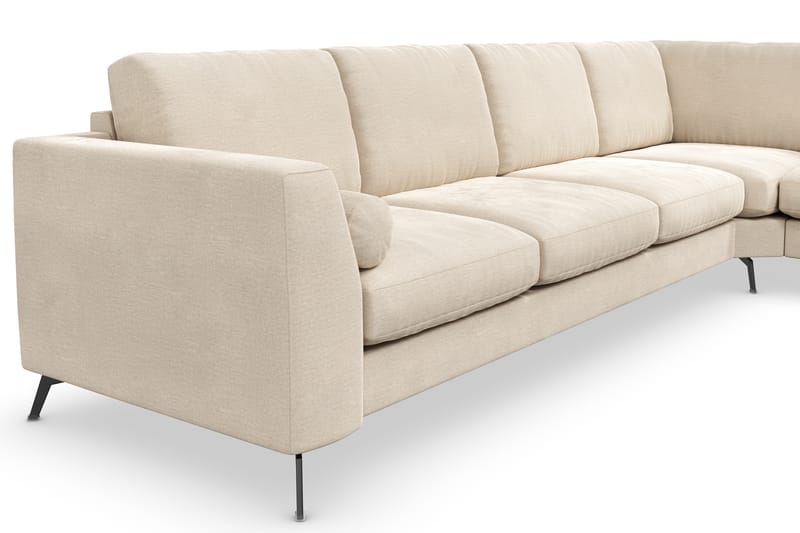 Ocean Lyx 5-sits Vändbar L-formad Hörnsoffa i Sammet - Beige - Möbler - Vardagsrum - Soffor - Hörnsoffor