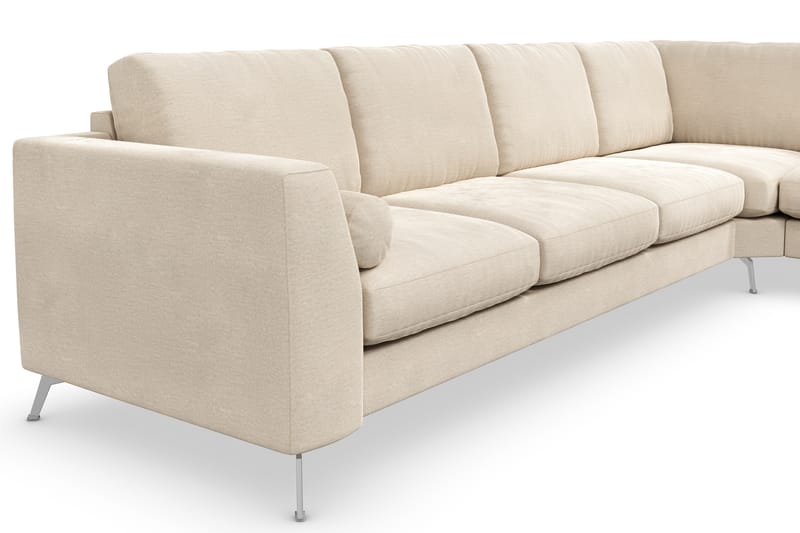 Ocean Lyx 5-sits Vändbar L-formad Hörnsoffa i Sammet - Beige - Möbler - Vardagsrum - Soffor - Hörnsoffor