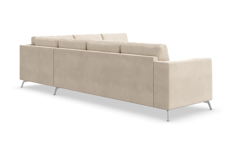 Ocean Lyx 5-sits Vändbar L-formad Hörnsoffa i Sammet - Beige - Möbler - Vardagsrum - Soffor - Hörnsoffor