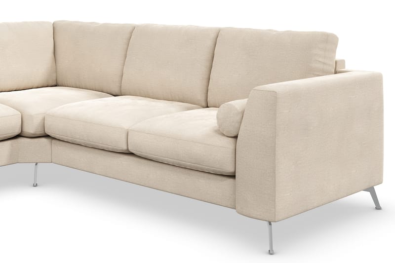Ocean Lyx 5-sits Vändbar L-formad Hörnsoffa i Sammet - Beige - Möbler - Vardagsrum - Soffor - Hörnsoffor